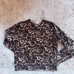 Zara Brown Leopard Print Sweater